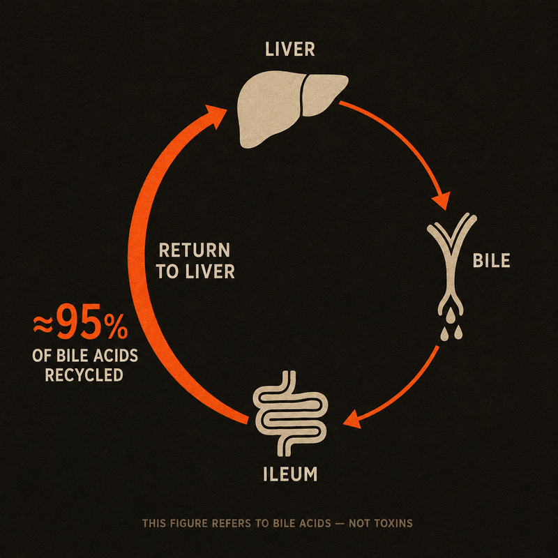 About 95% of Your Bile Acids Don't Leave. They Get Recycled.